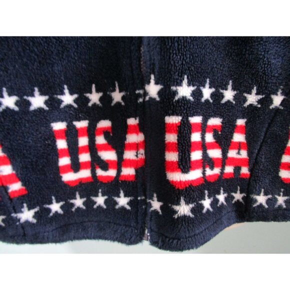 Black Mountain Outdoor USA Flag Fleece Jacket XL Unisex Patriotic Full Zip Warm - Picture 7 of 16